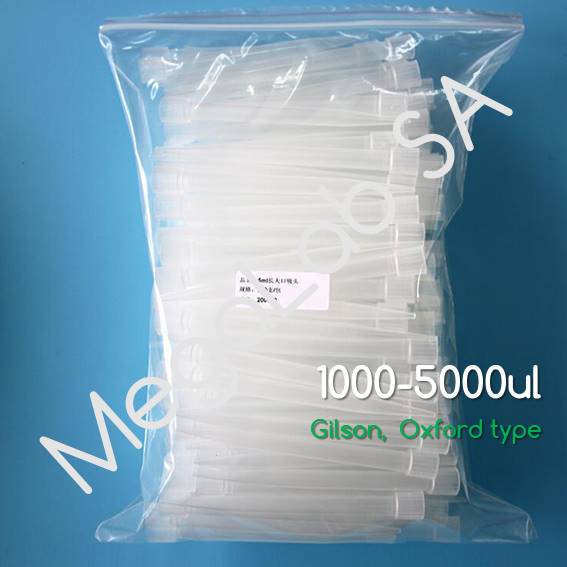 Ρύγχη αυτόματων πιπετών 1000-5000μl, λευκά (Tips Gilson, Oxford type) 